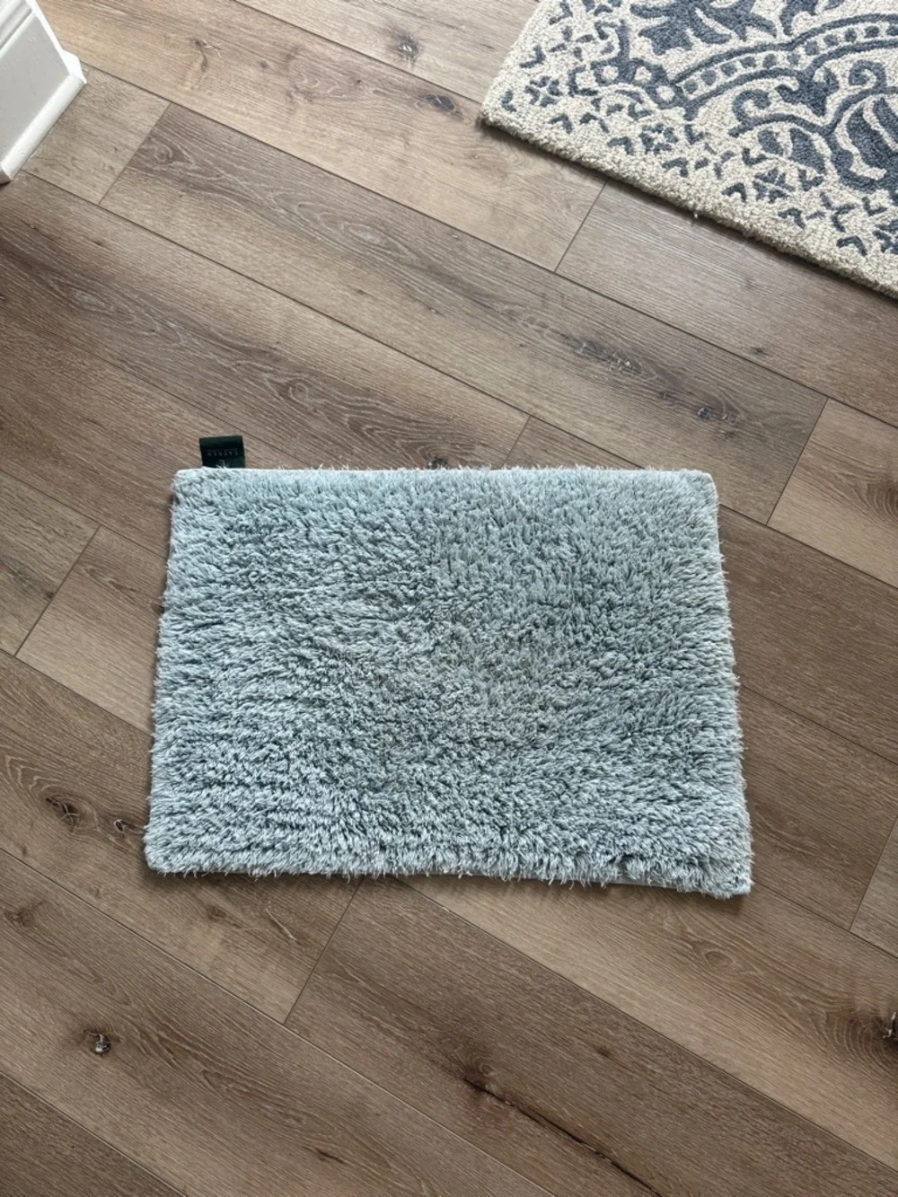 Ralph Lauren Aqua Blue Shag Bath Mat 100% cotton